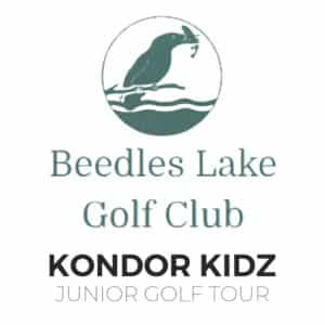 Beedles Lake golf club logo featuring the Kondor Kidz Junior Golf Tour script underneath the logo